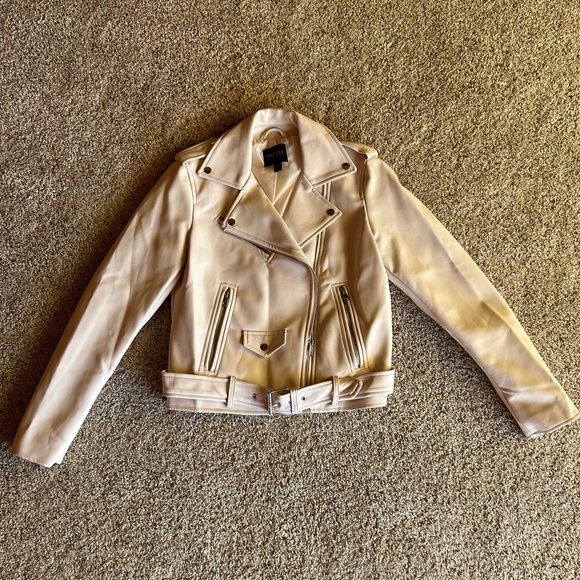 Truth Women's Cream Leather Jacket - Picture 3 of 5